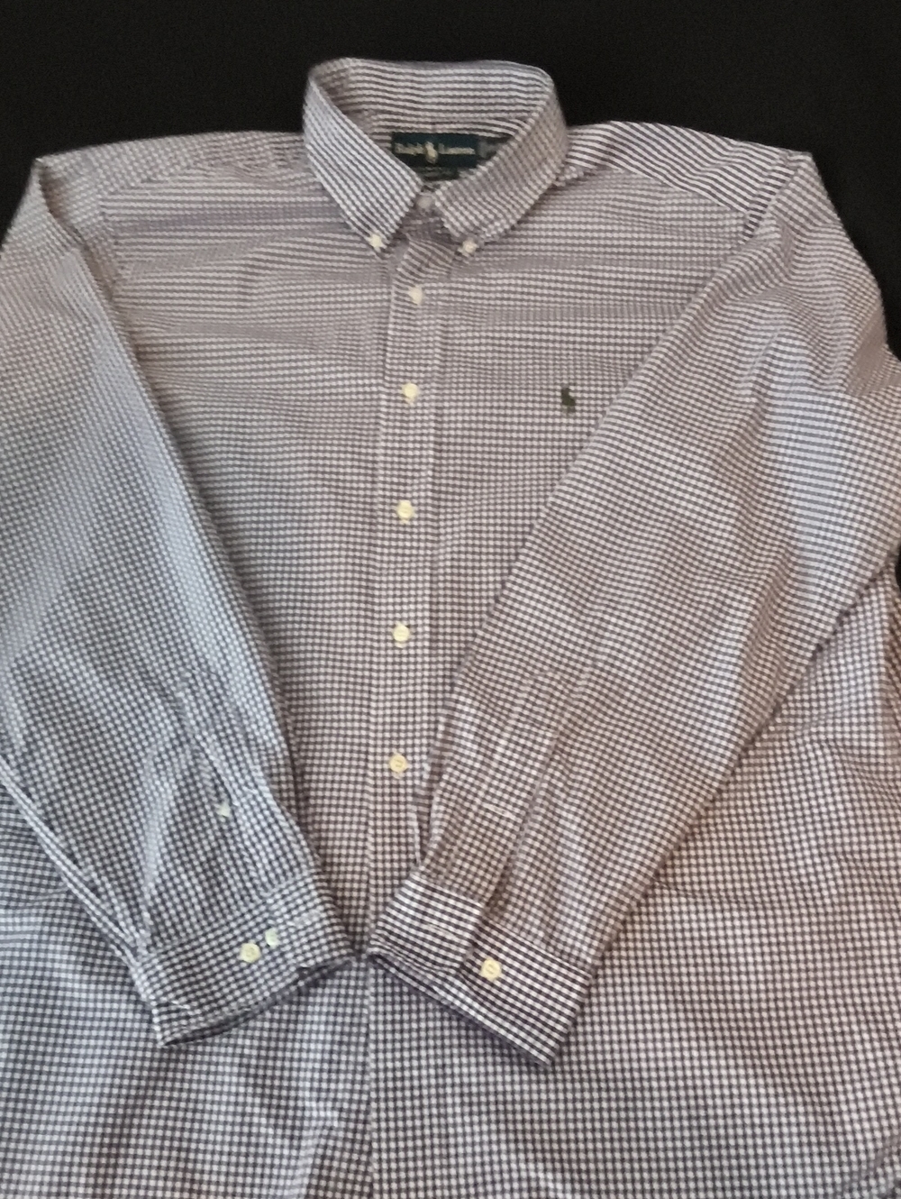 XL- Polo by Ralph Lauren Men's Purple Checkered Button-Down Shirt